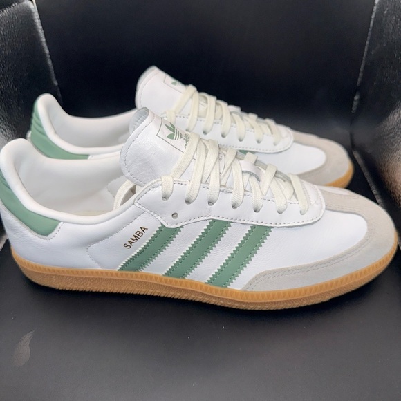 Size 6Y - Adidas Samba OG J ‘White Silver Green’, JP5479, Very Clean, No OG Box! - Picture 5 of 10